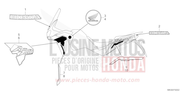 MARQUE/RAYURE (3) de Africa Twin DARKNESS BLACK METALLIC (NH463) 2021